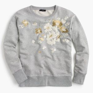 Gray and gold embroidered sweatshirt